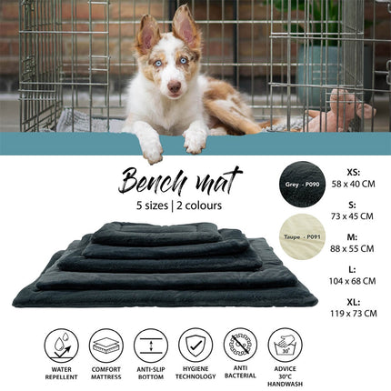 Bench mat ca.88x55cm Grey