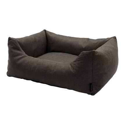 Hundkorb ca.65x45x20cm Leder Look Taupe