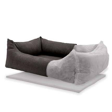 Hundekorb ca.100x80x25cm dunkelgraue Leinwand Eco+