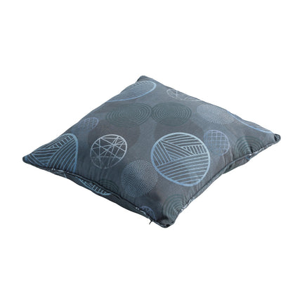 Sierkussen paspel ca.50x50cm Circle blue