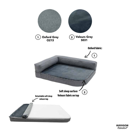 Hundekorb Royal Large Waschable ca.120x80x23 cm Oxford Gray