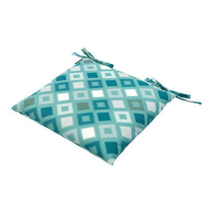 Toscane kussen 46x46 Grids sea blue natural outdoor finishin