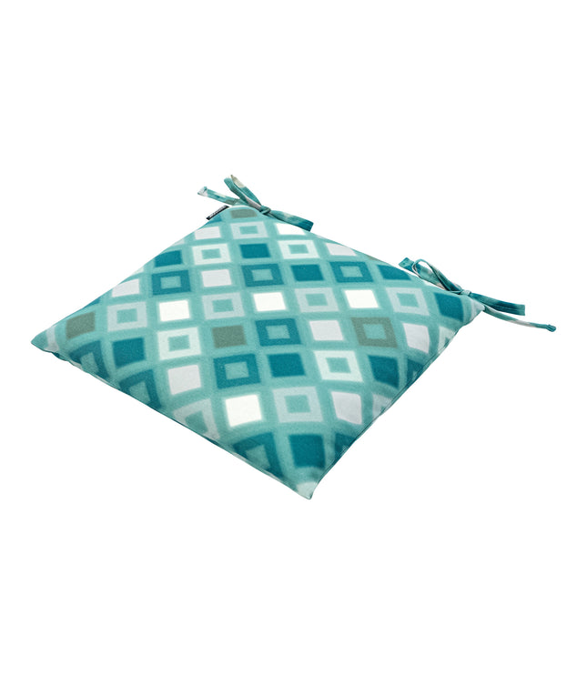 Toscane kussen 46x46 Grids sea blue natural outdoor finishin