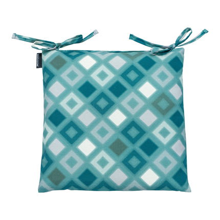Toscane kussen 46x46 Grids sea blue natural outdoor finishin