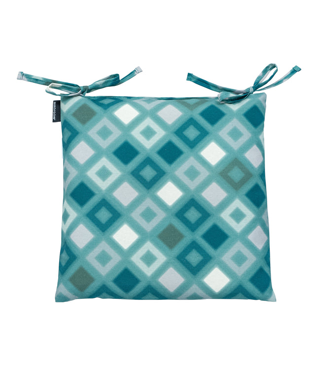 Toscane kussen 46x46 Grids sea blue natural outdoor finishin
