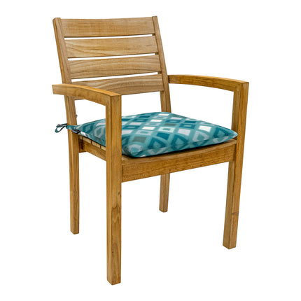 Toscane kussen 46x46 Grids sea blue natural outdoor finishin