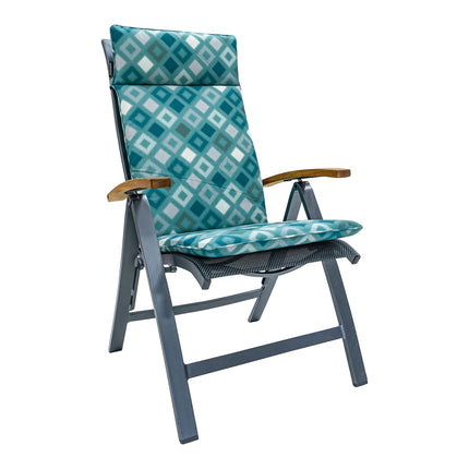 Kissen High Universal CA120X50 cm Outdoor Gitter Seeblau