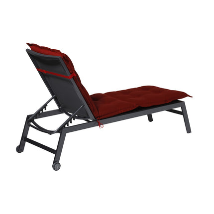 Sonnenbettkissen ca.200x65cm Rippe rot