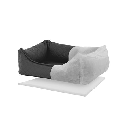 Hundkorb ca.80x67x22cm Skai Leder Check Grau Grau