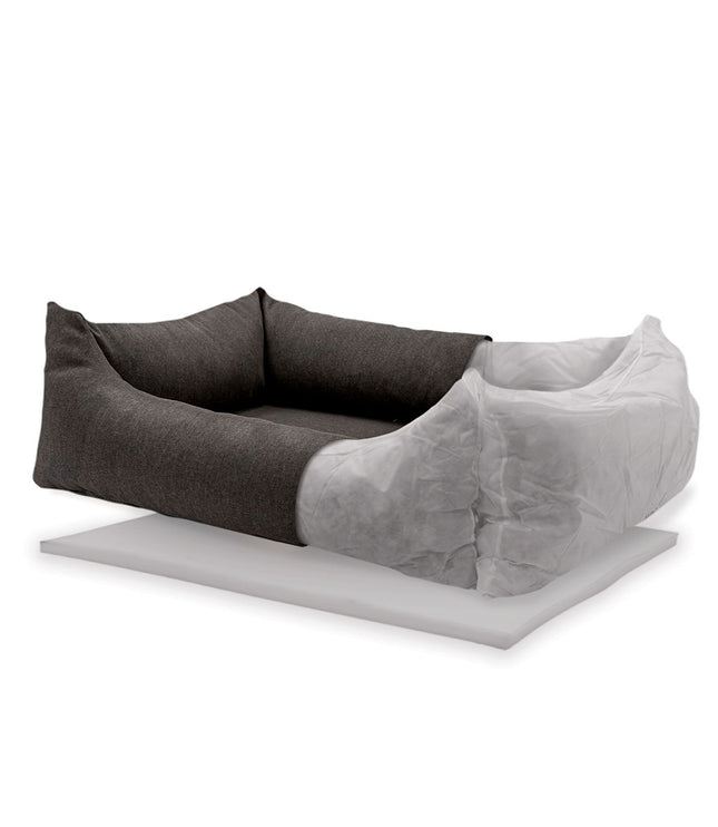 Hundekorb ca.100x80x25cm dunkelgraue Leinwand Eco+