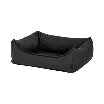 Hondenmand ca.100x80x25cm Skai leather check grey