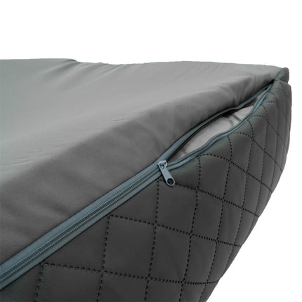 Hondenmand ca.100x80x25cm Skai leather check grey