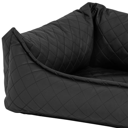 Hondenmand ca.100x80x25cm Skai leather check grey