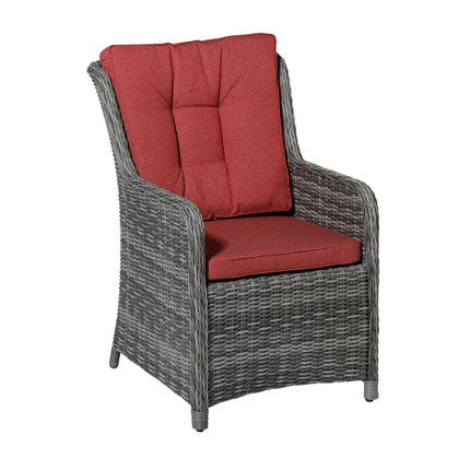 Wicker Dining Set ca.95x46cm Outdoor Manchester Rot