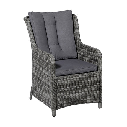 Wicker Dining Set ca.95x46cm Outdoor Oxford Gray